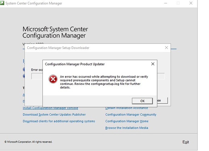 Module 8 installing system center configuration manager edited error msg for pre download files part 1