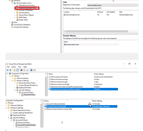 Configure a Domain Password and Account Lockout Policies with Group Policy